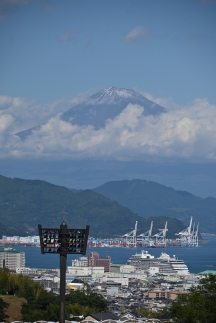 さくら公園からの富士山と海外客船