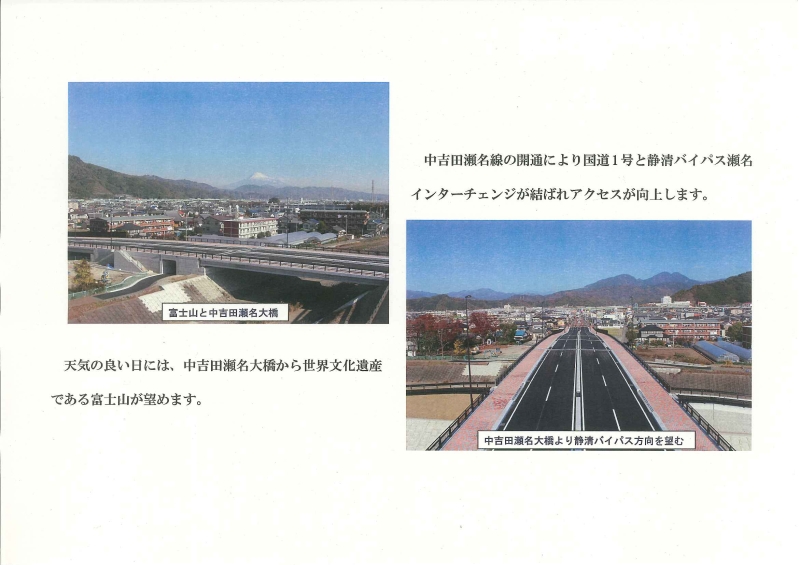中吉田瀬名大橋と富士山の写真